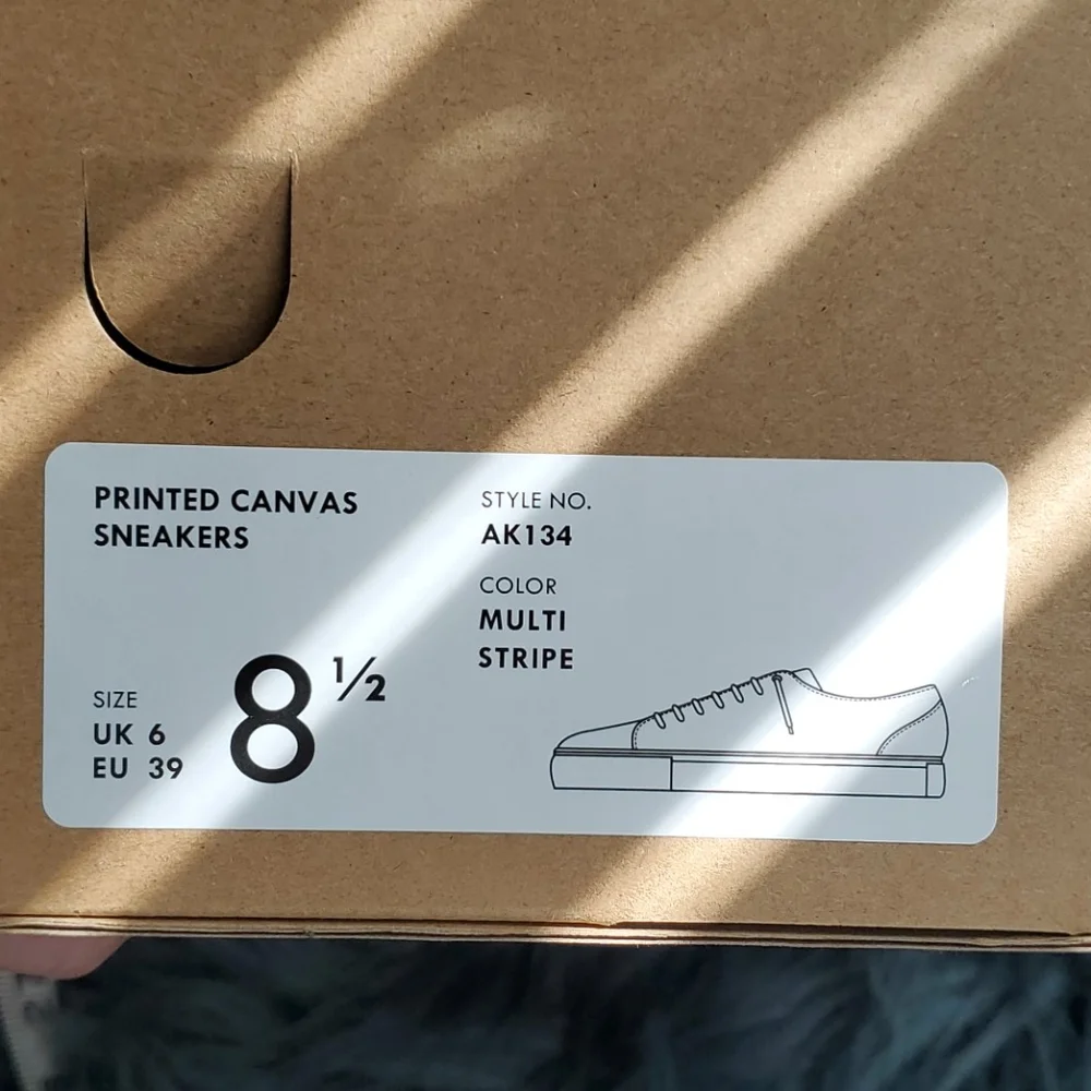 NIB J. Crew Printed Canvas Striped Sneakers